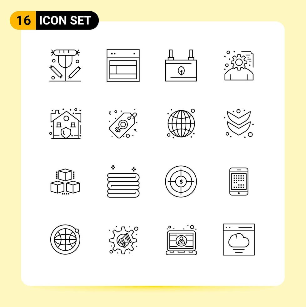 16 Creative Icons Modern Signs and Symbols of project development web energy ecology Editable Vector Design Elements