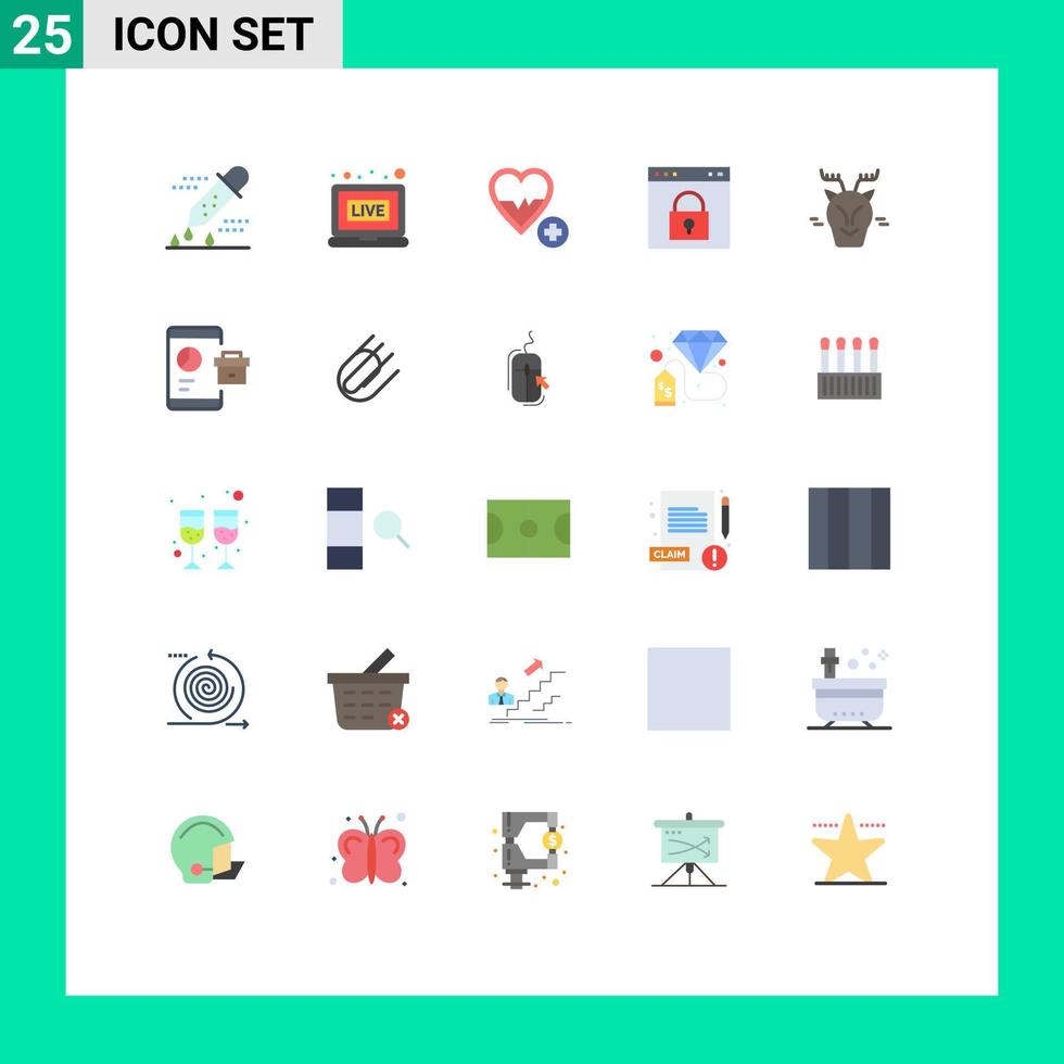 25 Universal Flat Colors Set for Web and Mobile Applications alpine page medical lock browser Editable Vector Design Elements