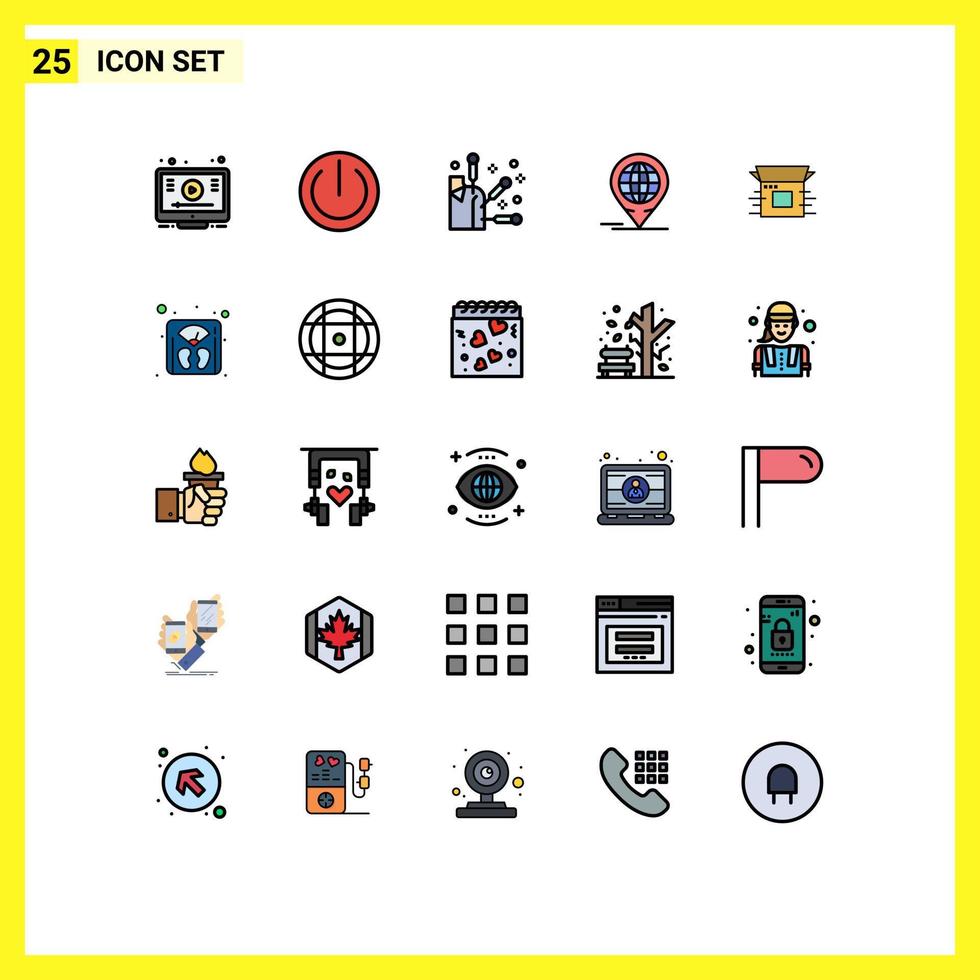 25 Filled line Flat Color concept for Websites Mobile and Apps release modern element business modern Editable Vector Design Elements
