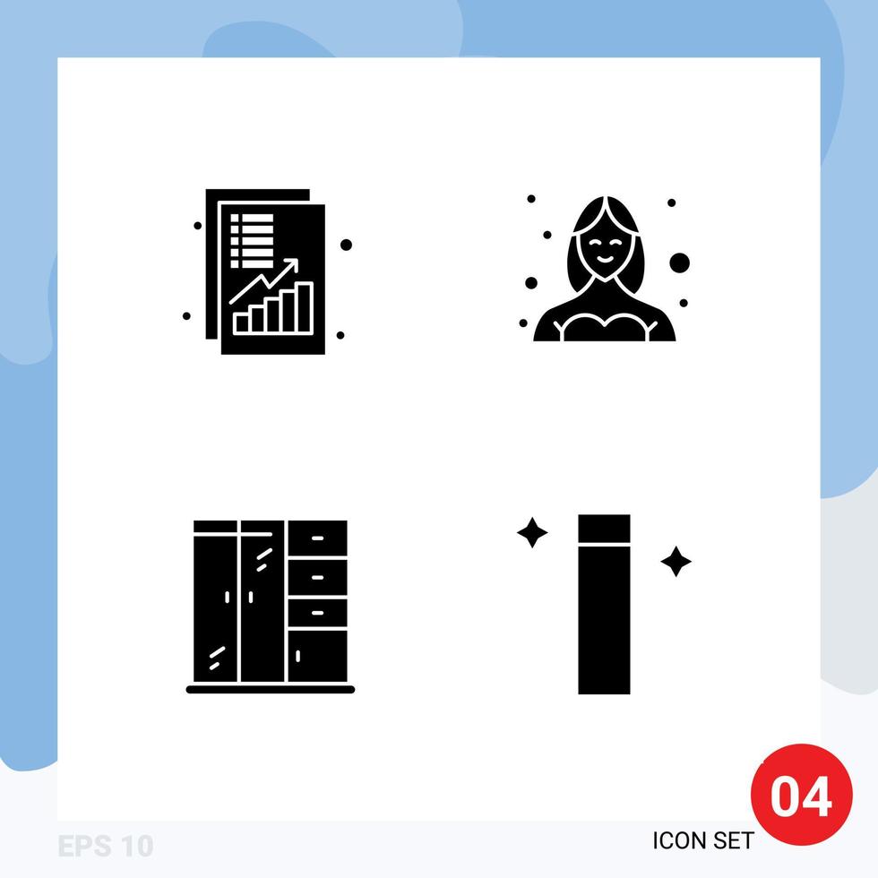 4 Creative Icons Modern Signs and Symbols of analysis user money dancer living Editable Vector Design Elements