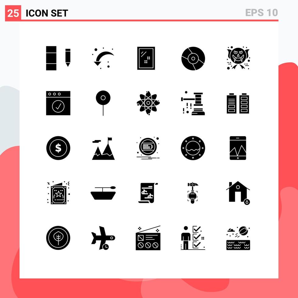 25 Creative Icons Modern Signs and Symbols of ghost character mirror device dvd Editable Vector Design Elements