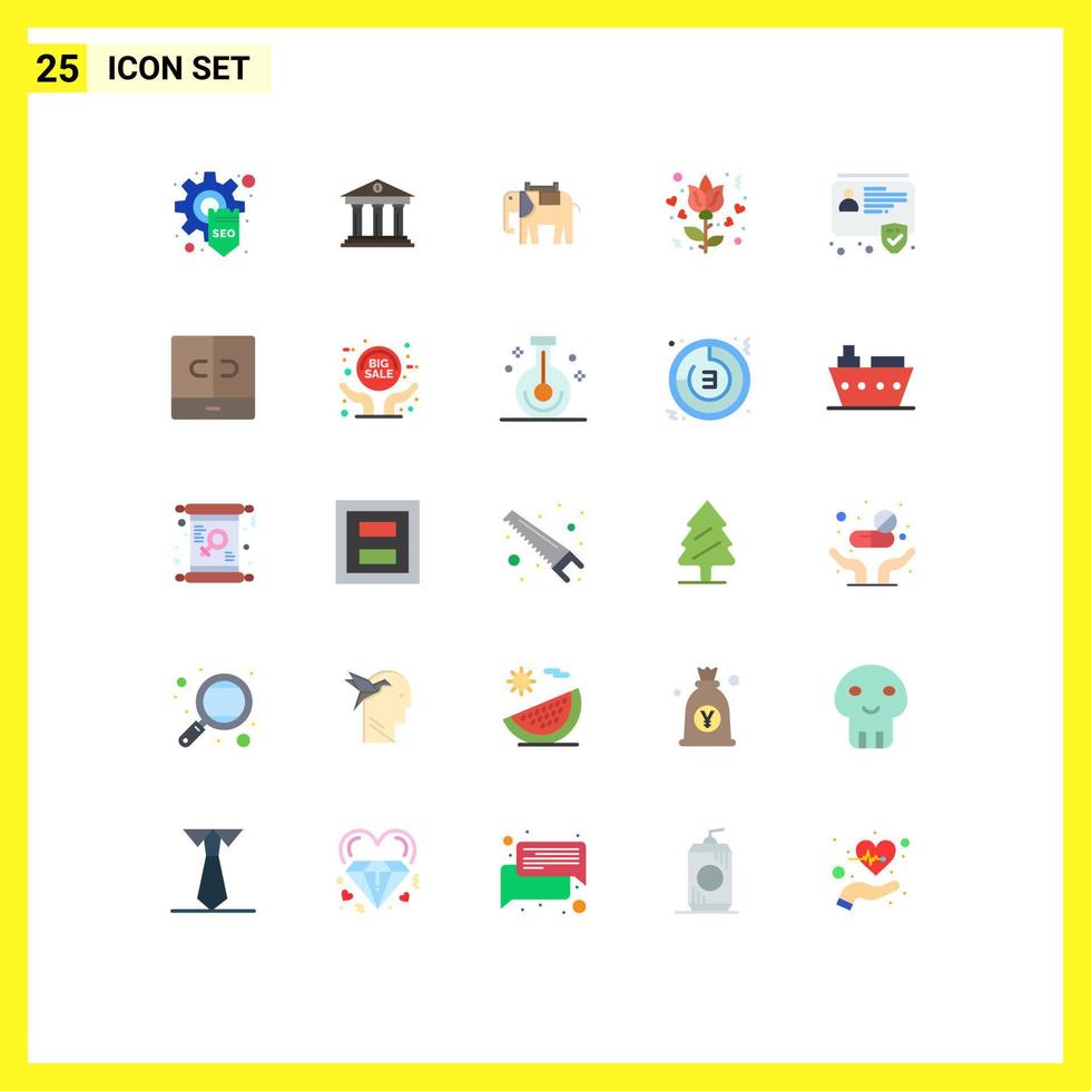 25 iconos creativos signos y símbolos modernos de insignia dinero rosa amor indio elementos de diseño vectorial editables vector