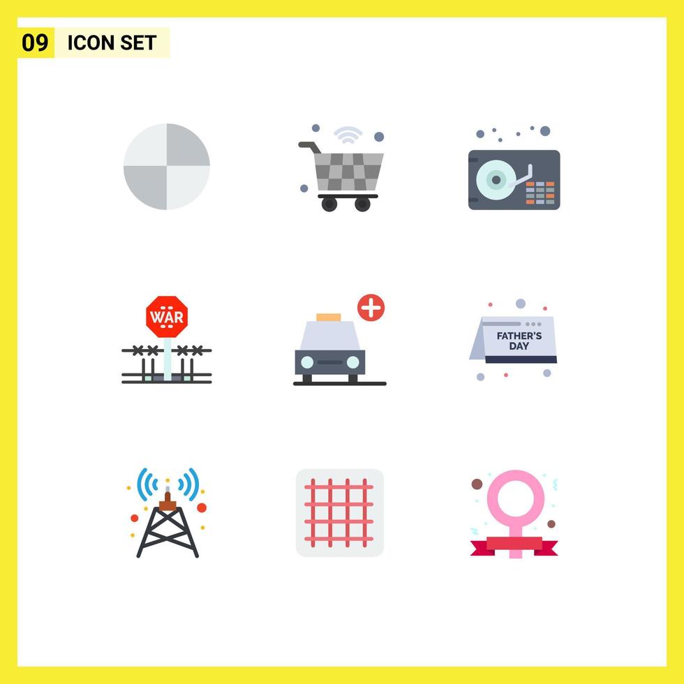 9 Universal Flat Colors Set for Web and Mobile Applications plus occupy audio occupation conflict Editable Vector Design Elements