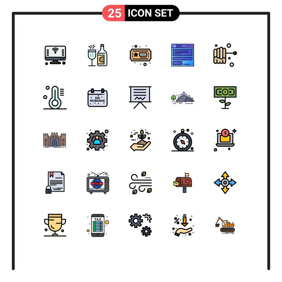 conjunto de 25 iconos modernos de la interfaz de usuario signos de símbolos para elementos de diseño vectorial editables del archivo informático de bebidas de código de miel vector