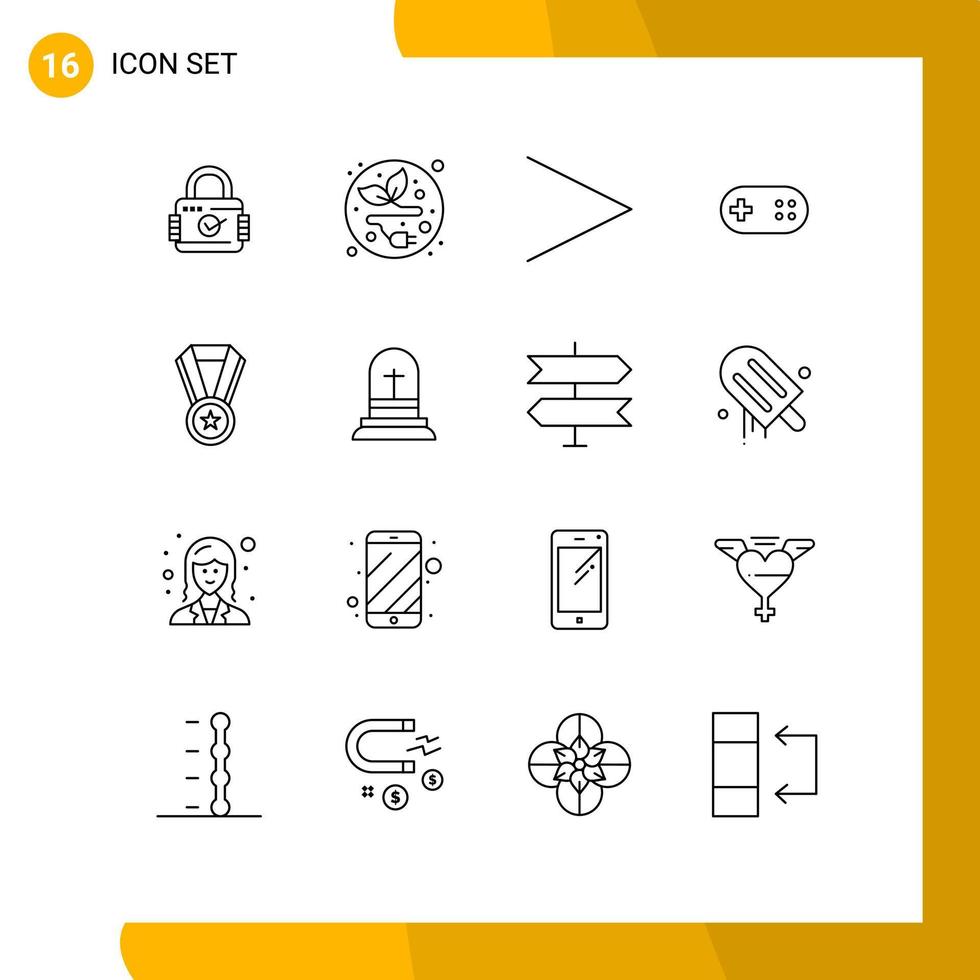 Stock Vector Icon Pack of 16 Line Signs and Symbols for celebration education next achievement bandage Editable Vector Design Elements