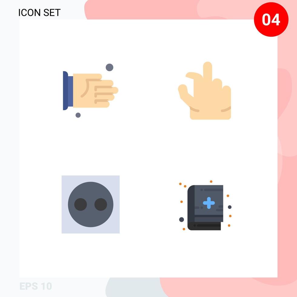 4 Flat Icon concept for Websites Mobile and Apps hand electronic office zoom hardware Editable Vector Design Elements