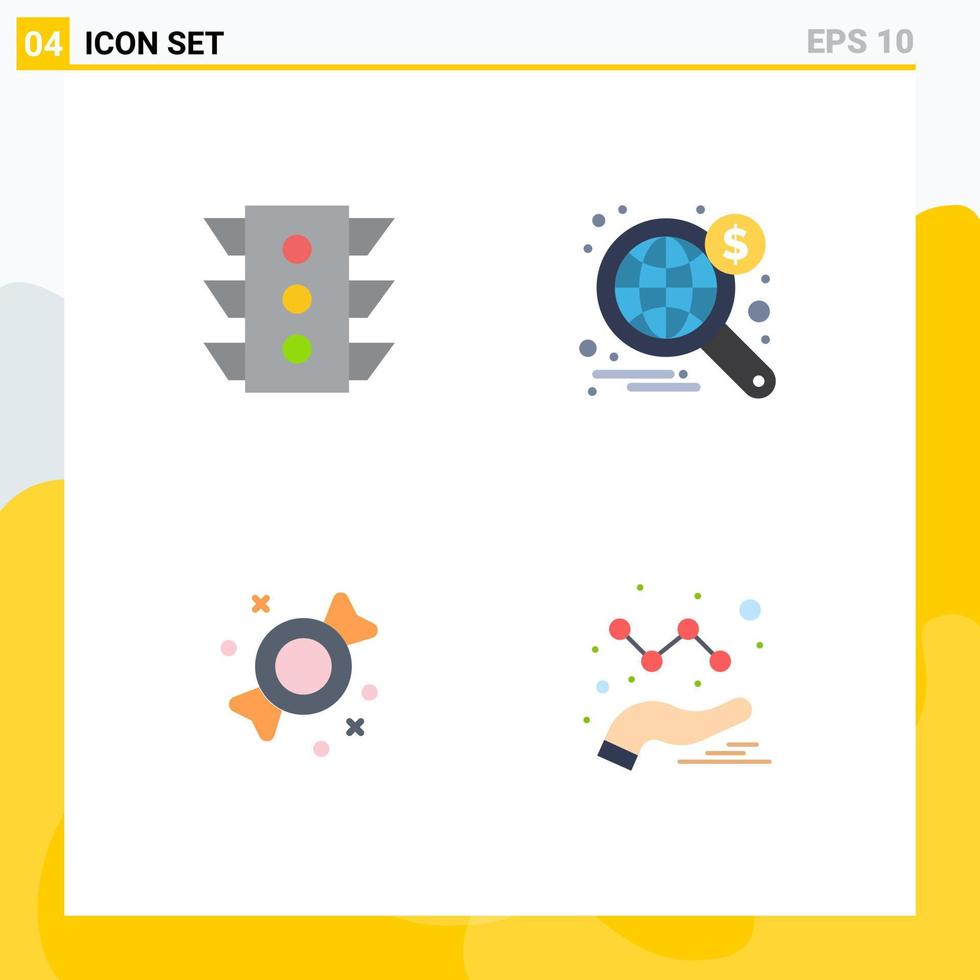 4 Flat Icon concept for Websites Mobile and Apps light bonbon navigation web sweets Editable Vector Design Elements