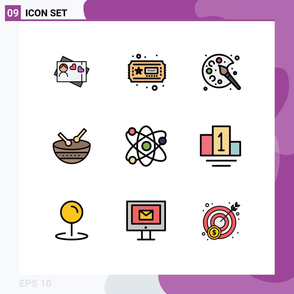 9 Creative Icons Modern Signs and Symbols of atom lab hobbies science irish Editable Vector Design Elements