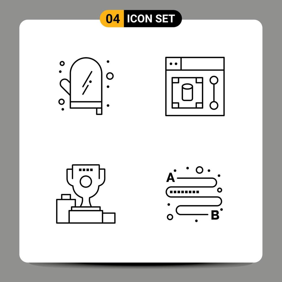 Universal Icon Symbols Group of 4 Modern Filledline Flat Colors of cooking ceremony kitchen designer cup Editable Vector Design Elements