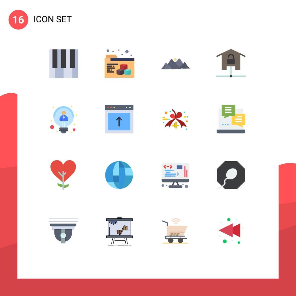 paquete de iconos de vector de stock de 16 signos y símbolos de línea para dispositivos de kit de paisaje de hogar inteligente creativo paquete editable de elementos de diseño de vector creativo