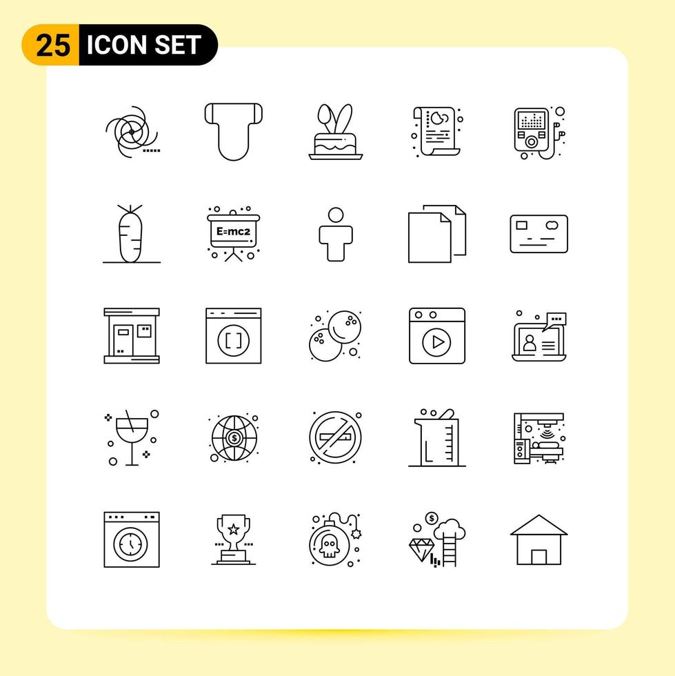 25 Universal Lines Set for Web and Mobile Applications security policy pampers data holiday Editable Vector Design Elements