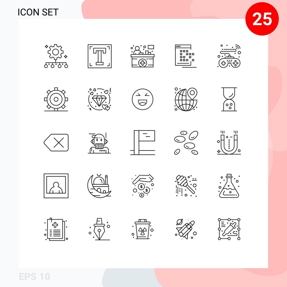 25 Creative Icons Modern Signs and Symbols of dot app program mobile hospital reception Editable Vector Design Elements