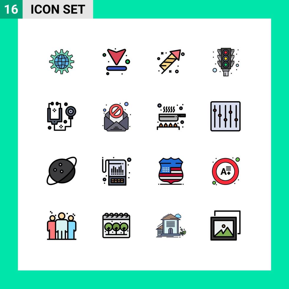 16 Creative Icons Modern Signs and Symbols of signal mubarak arrows eid fireworks Editable Creative Vector Design Elements