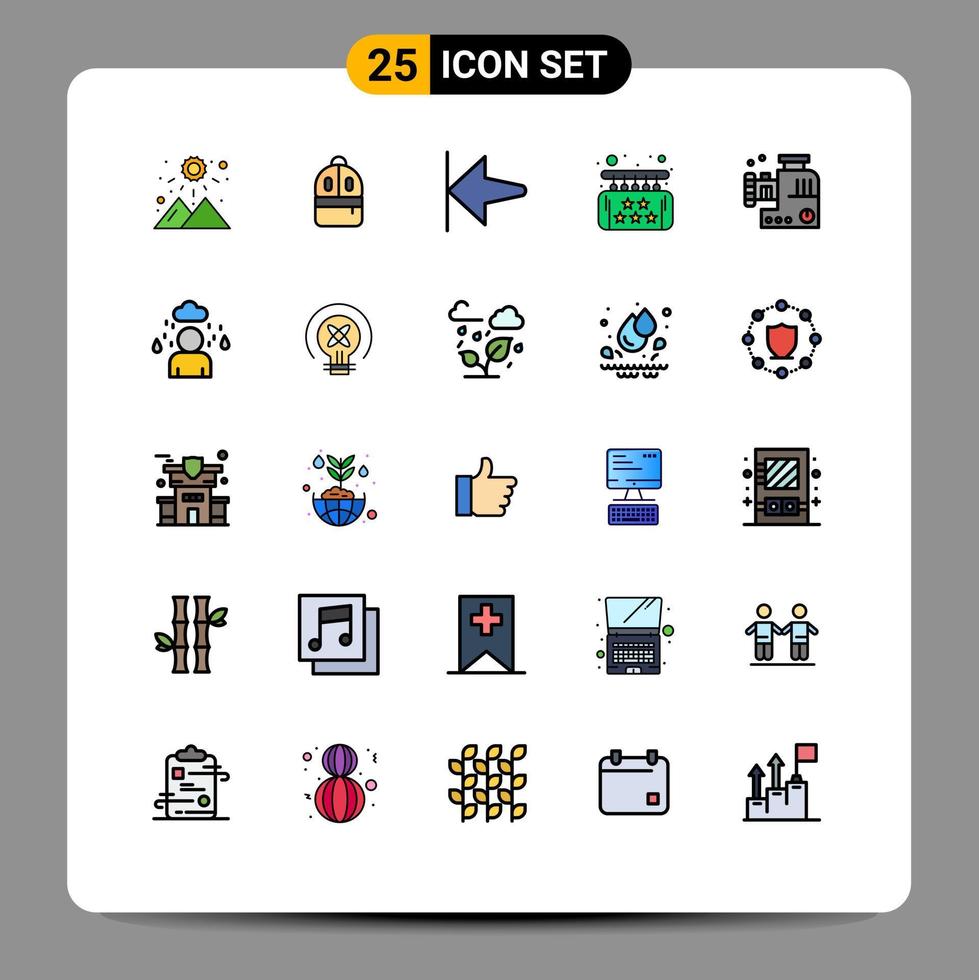 Universal Icon Symbols Group of 25 Modern Filled line Flat Colors of meat chopper service arrow luxury five Editable Vector Design Elements