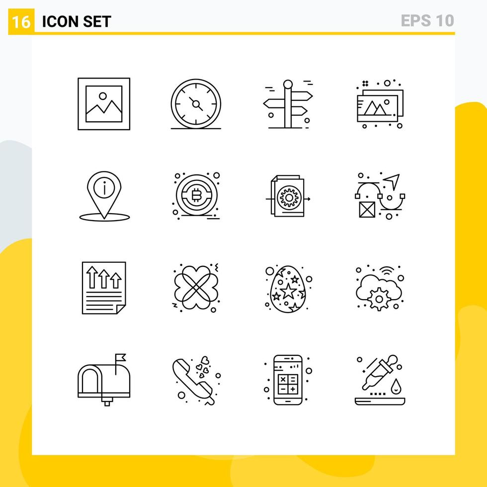 16 Creative Icons Modern Signs and Symbols of navigation photos navigation images trip Editable Vector Design Elements