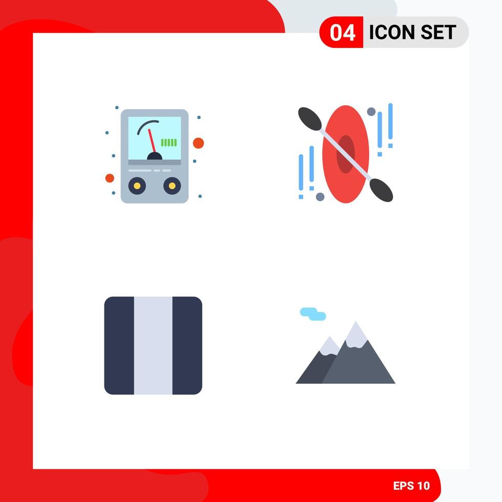 4 Flat Icon concept for Websites Mobile and Apps ampere layout canoe distribute mountain Editable Vector Design Elements