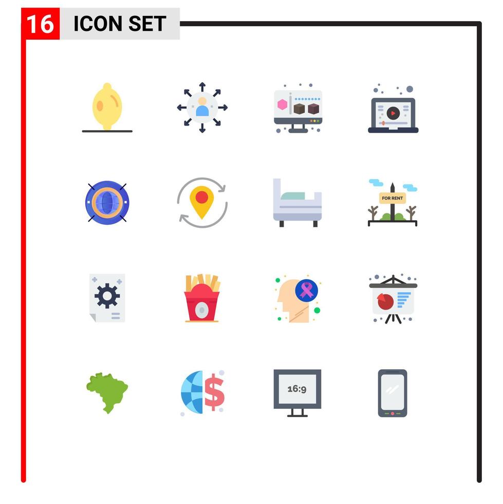 16 iconos creativos signos y símbolos modernos de computación web gadget internet tutorial paquete editable de elementos de diseño de vectores creativos