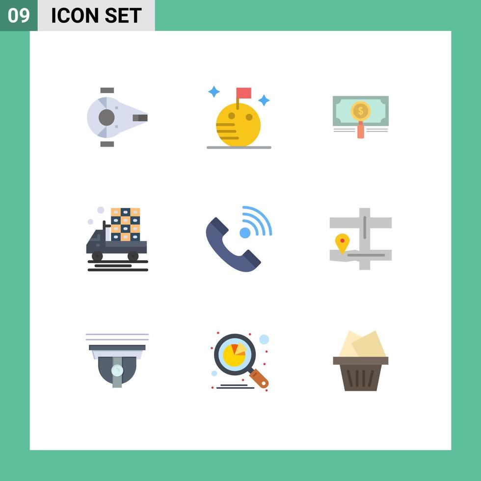 Set of 9 Modern UI Icons Symbols Signs for call farming money farm dollar Editable Vector Design Elements