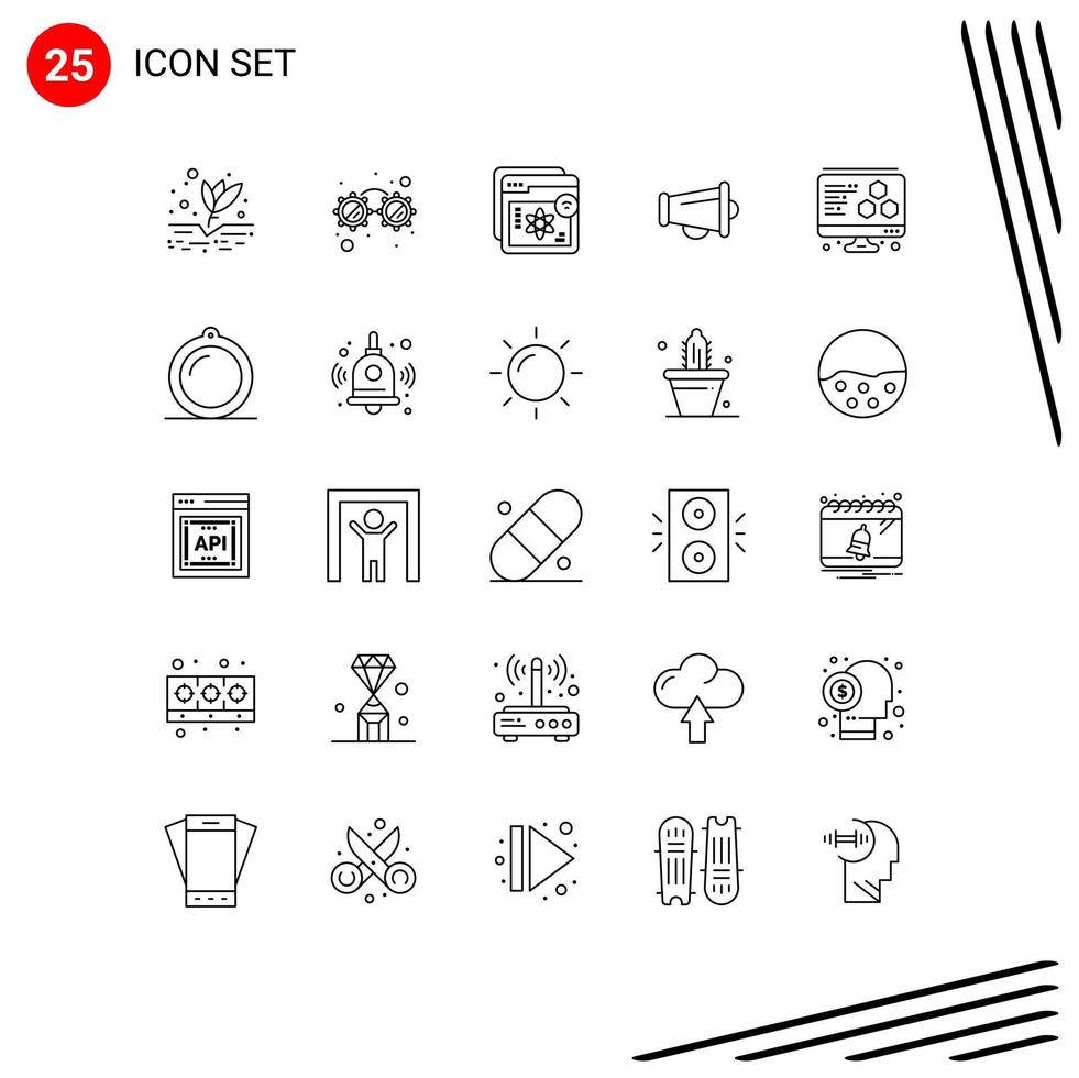 Group of 25 Lines Signs and Symbols for printing marketing e announce learning Editable Vector Design Elements