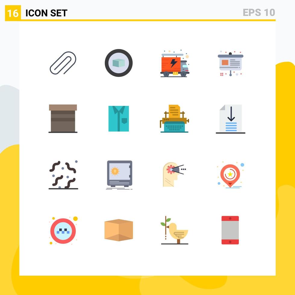 User Interface Pack of 16 Basic Flat Colors of house buildings packet building easel Editable Pack of Creative Vector Design Elements