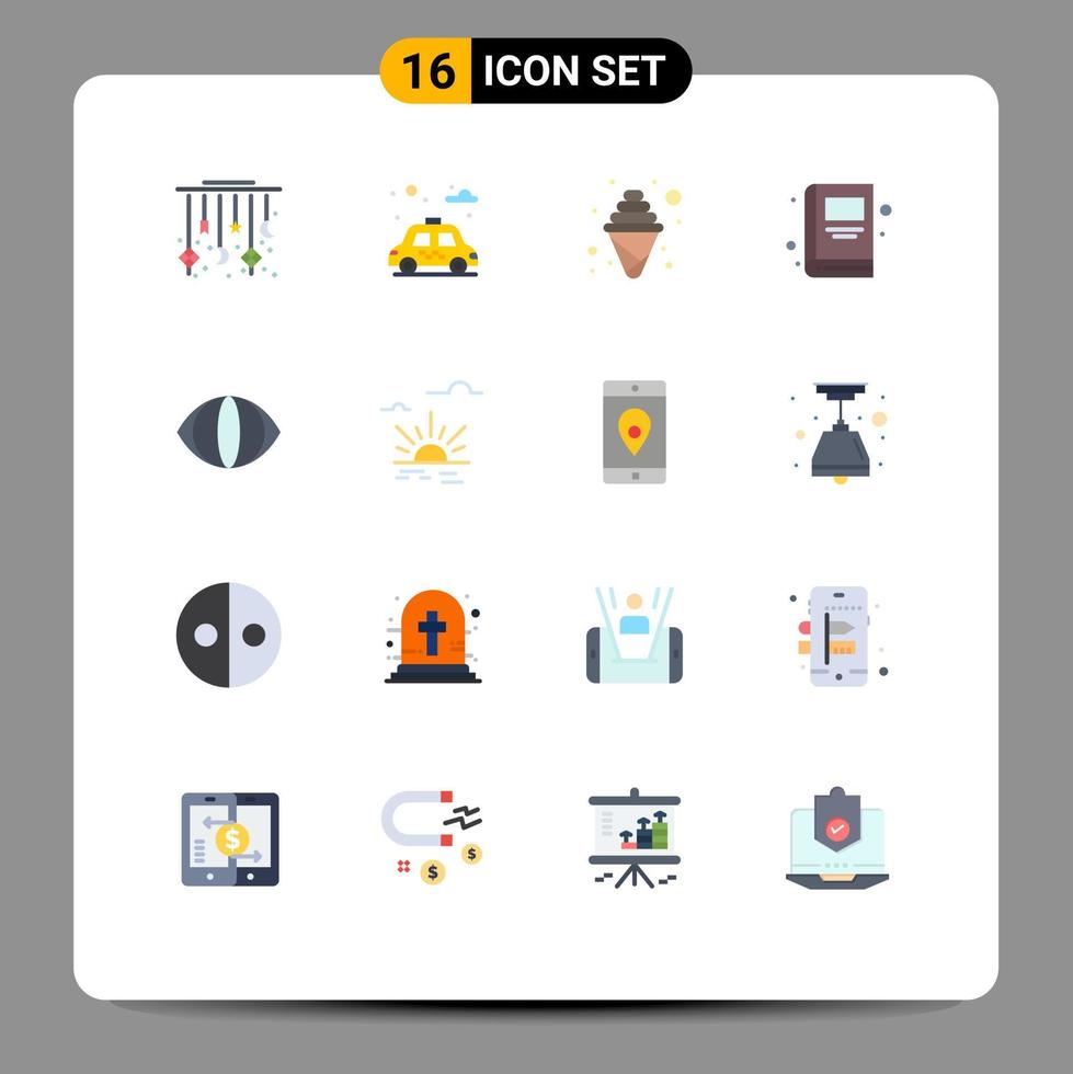 Group of 16 Modern Flat Colors Set for vision eye craving school book Editable Pack of Creative Vector Design Elements