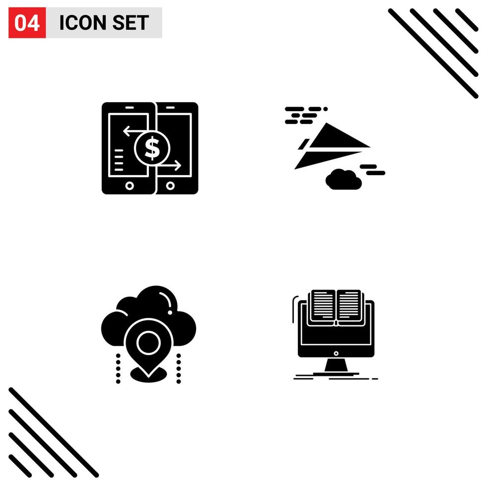 Set of Modern UI Icons Symbols Signs for mobile location peer plane cloud Editable Vector Design Elements