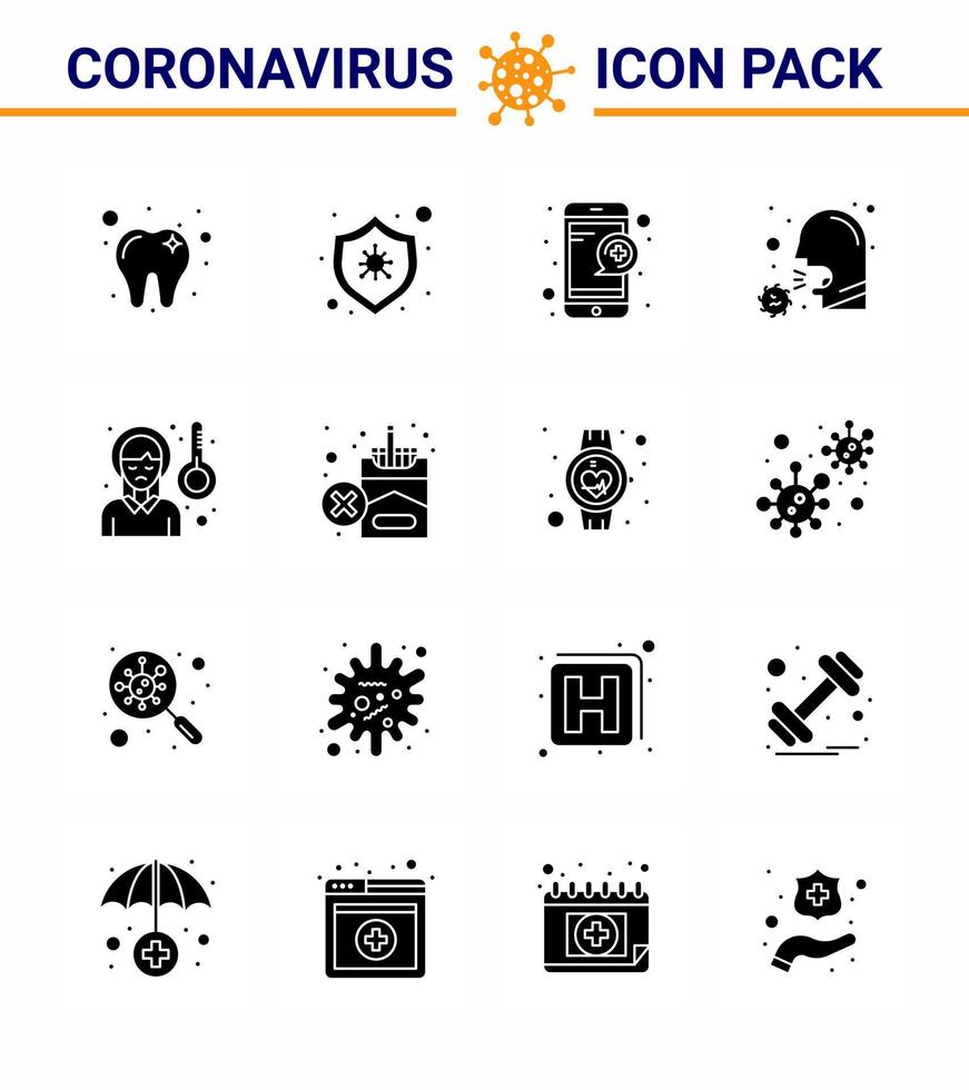 Simple Set of Covid19 Protection Blue 25 icon pack icon included head sick online illness covid viral coronavirus 2019nov disease Vector Design Elements