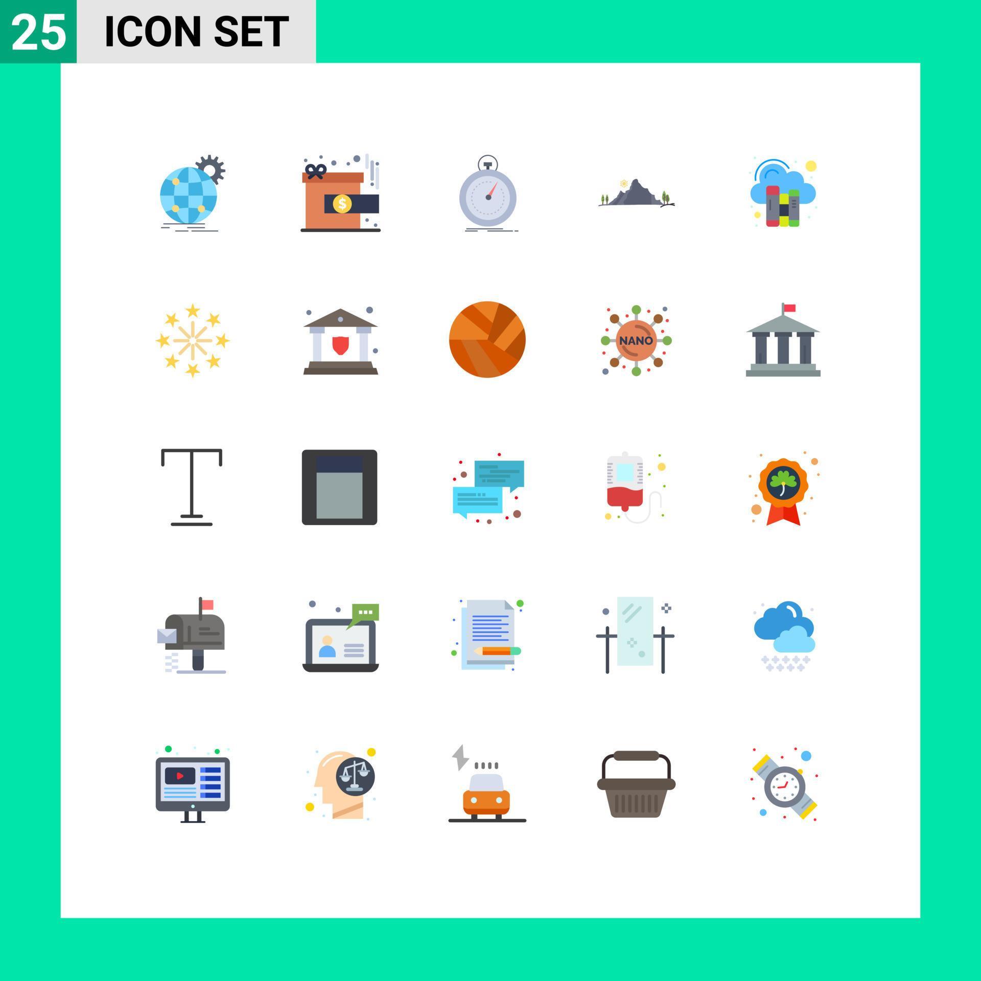 Set of 25 Commercial Flat Colors pack for nature landscape reward ...