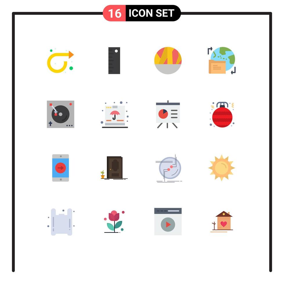 16 Universal Flat Color Signs Symbols of party mix infection data world Editable Pack of Creative Vector Design Elements