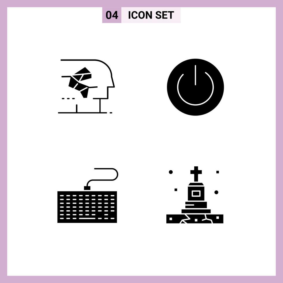 User Interface Solid Glyph Pack of modern Signs and Symbols of android power human ecology keyboard Editable Vector Design Elements