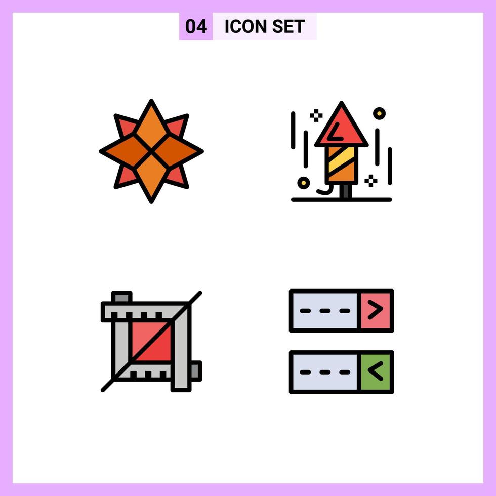 paquete de iconos de vector de stock de 4 signos y símbolos de línea para el diseño de decoración elementos de diseño de vector editables de inicio de sesión de fiesta de navidad