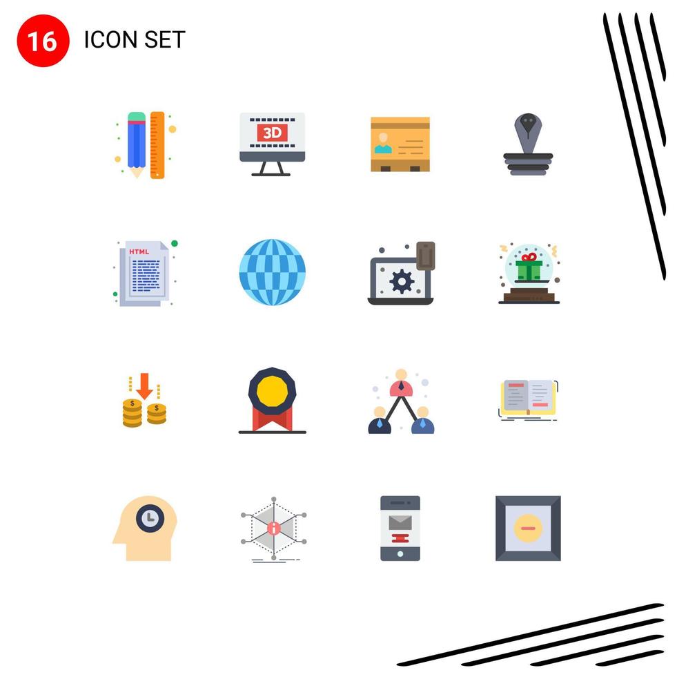 16 Thematic Vector Flat Colors and Editable Symbols of cobra phone online people contacts Editable Pack of Creative Vector Design Elements