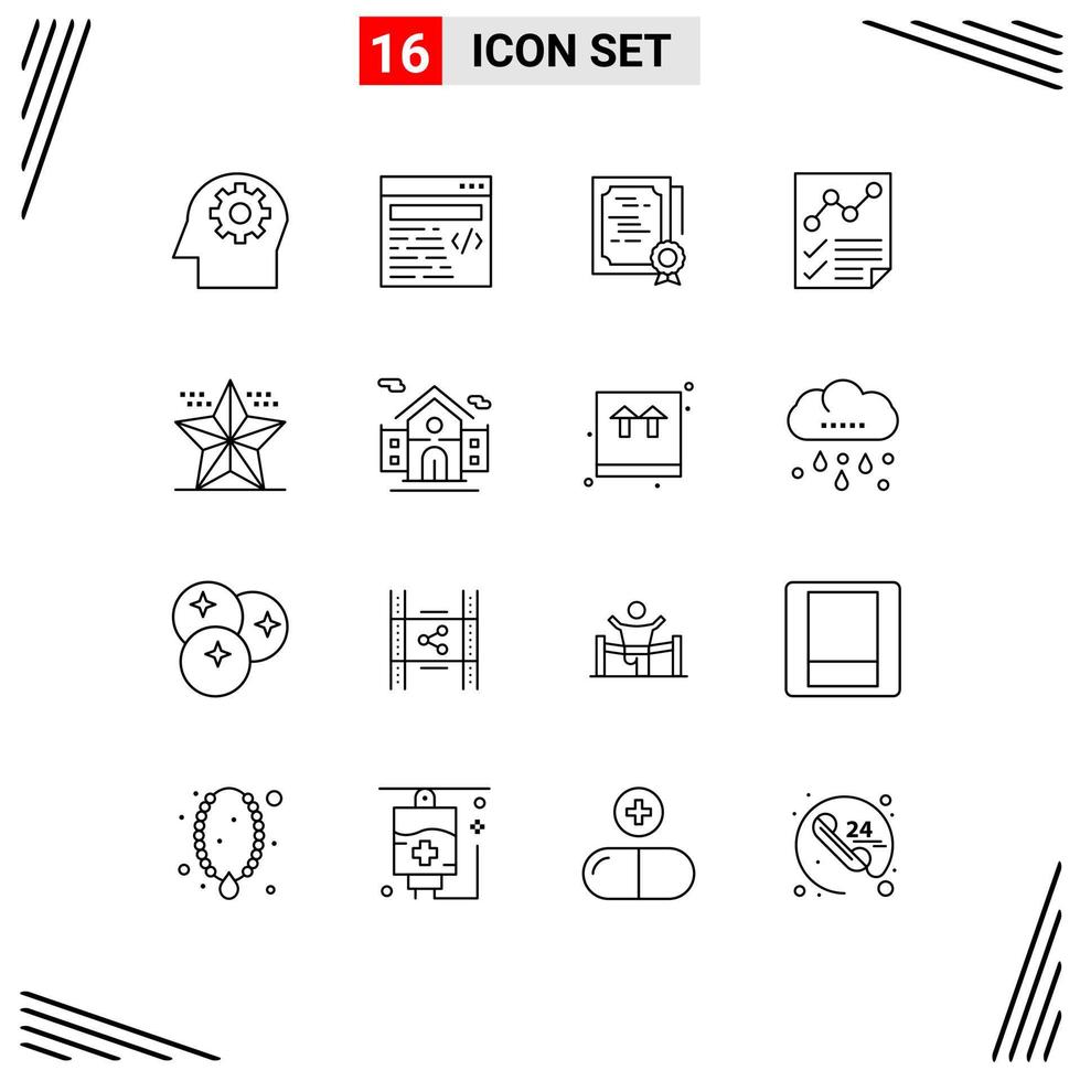 Set of 16 Commercial Outlines pack for christmas report sign page data Editable Vector Design Elements