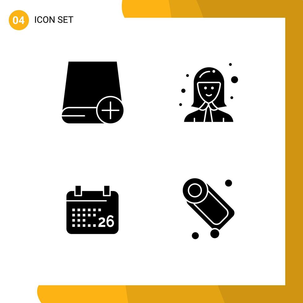 Universal Icon Symbols Group of Modern Solid Glyphs of add manager drive cashier day Editable Vector Design Elements