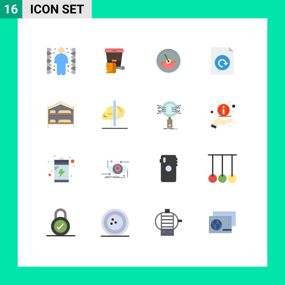 paquete de iconos de vector de stock de 16 signos y símbolos de línea para el documento de recarga de amperios de cama de servicio paquete editable de elementos creativos de diseño de vectores