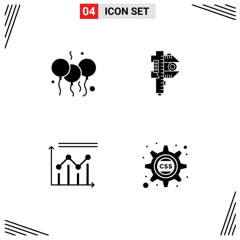 4 Creative Icons Modern Signs and Symbols of indian analytics india measure graph Editable Vector Design Elements