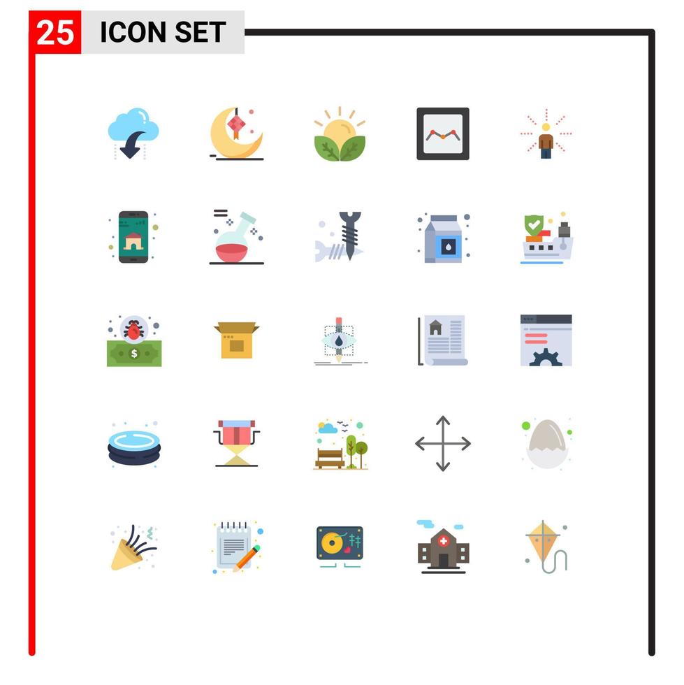 Stock Vector Icon Pack of 25 Line Signs and Symbols for graph analytics ribbon garden farm Editable Vector Design Elements