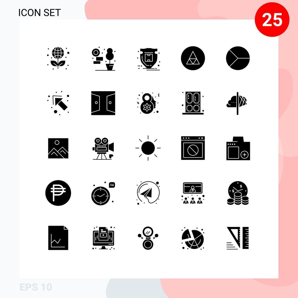 Stock Vector Icon Pack of 25 Line Signs and Symbols for chart symbols protection symbolism rune Editable Vector Design Elements