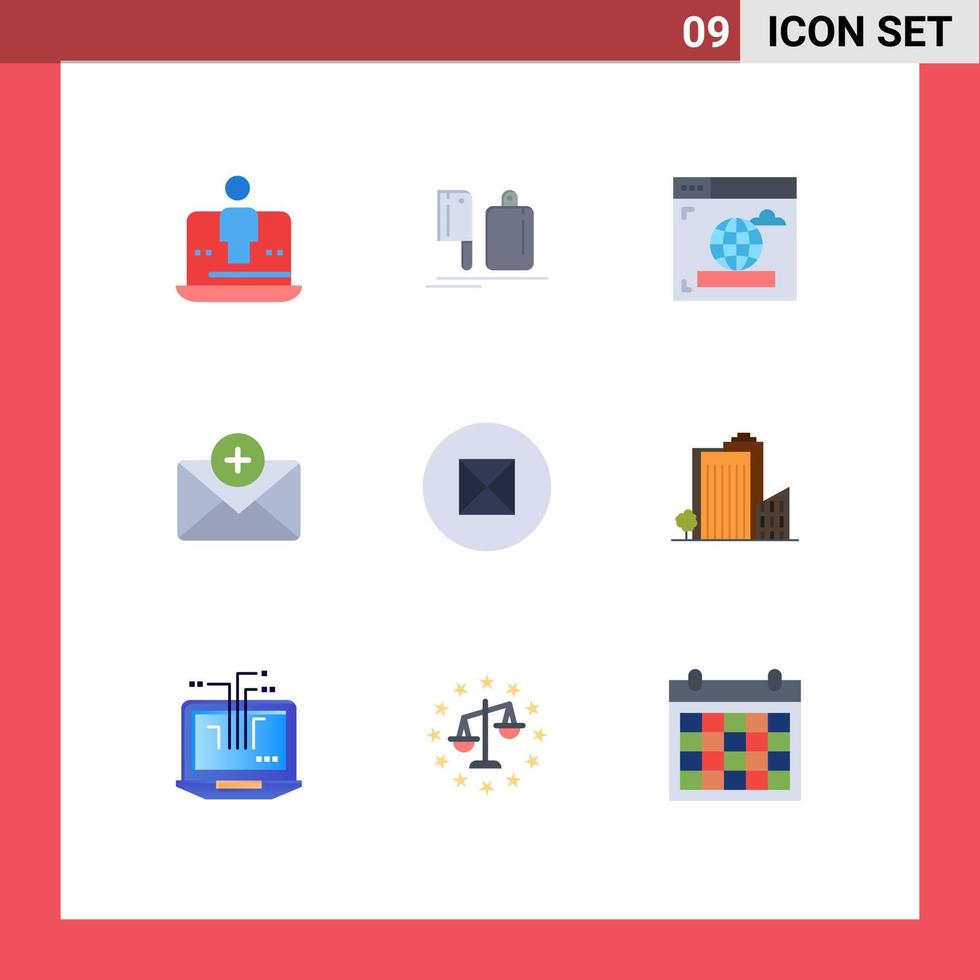 9 iconos creativos signos y símbolos modernos de creencias preparación de correo chat web elementos de diseño vectorial editables vector