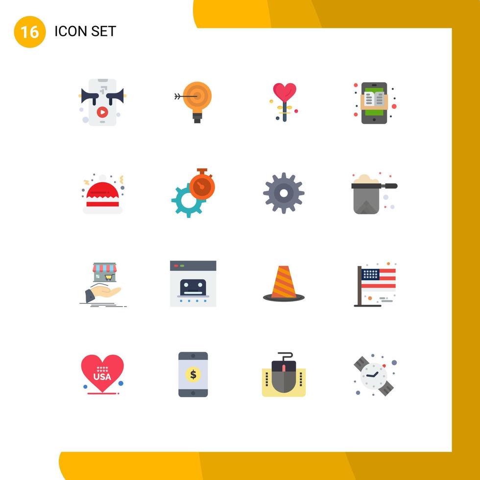Stock Vector Icon Pack of 16 Line Signs and Symbols for learning learning apps idea education apps valentine Editable Pack of Creative Vector Design Elements