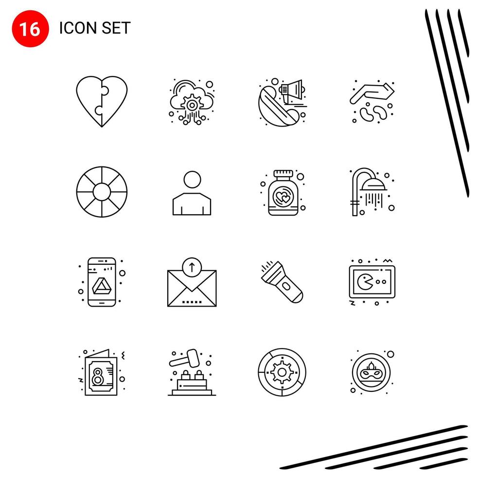 Stock Vector Icon Pack of 16 Line Signs and Symbols for travel growth call seed farming Editable Vector Design Elements