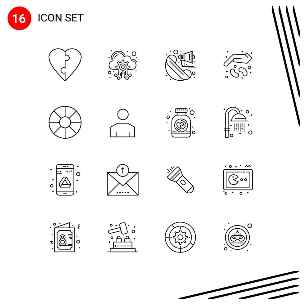 Stock Vector Icon Pack of 16 Line Signs and Symbols for travel growth call seed farming Editable Vector Design Elements