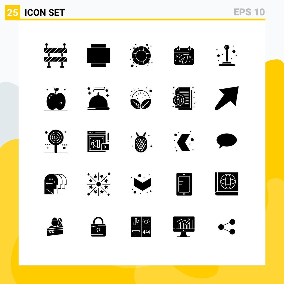 25 iconos creativos signos y símbolos modernos de control de interruptor de tierra de manzana de acción de gracias elementos de diseño vectorial editables vector