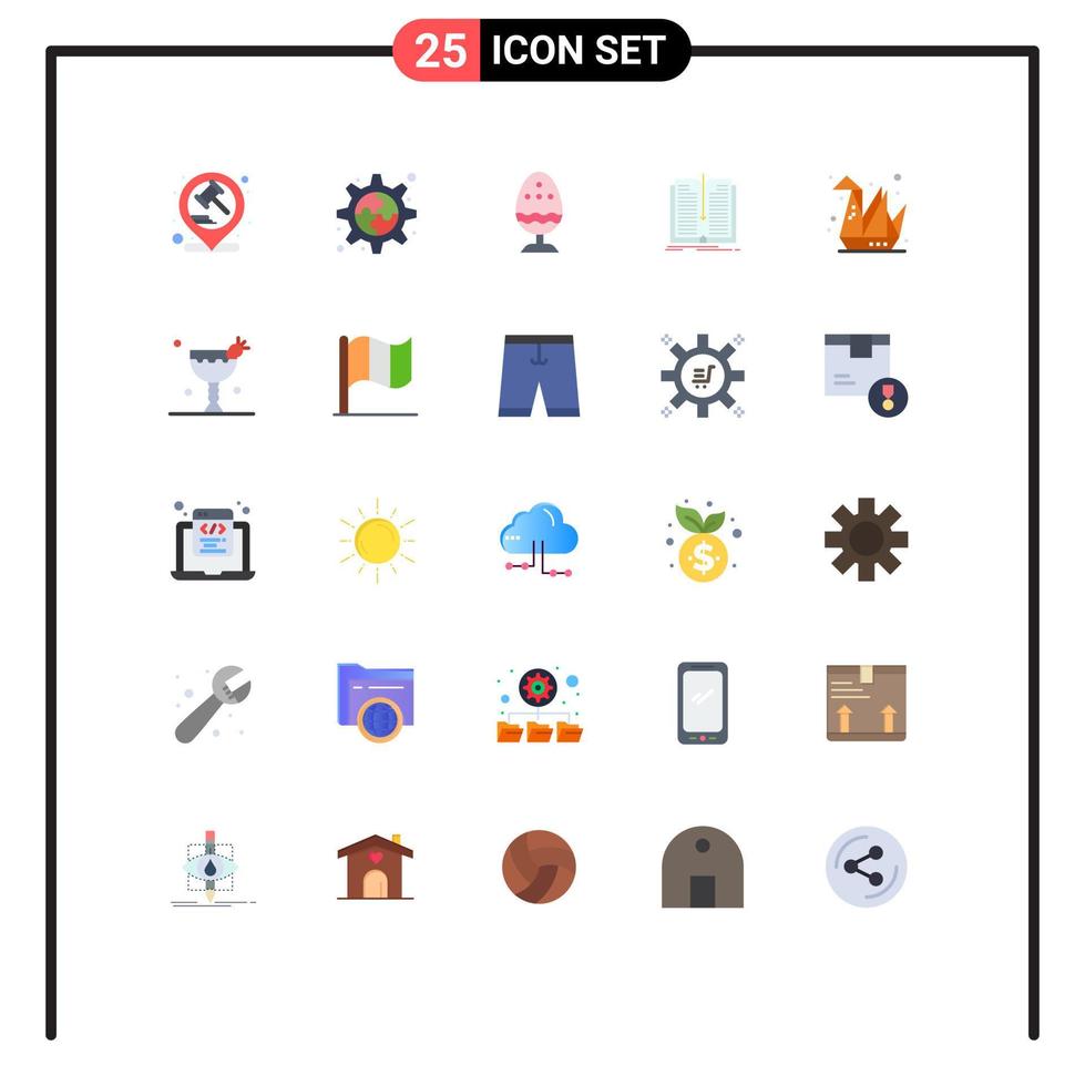 Set of 25 Vector Flat Colors on Grid for hobbies book boiled egg tranfer application Editable Vector Design Elements