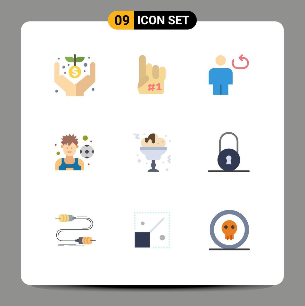 Modern Set of 9 Flat Colors and symbols such as glass soccer avatar player repeat Editable Vector Design Elements