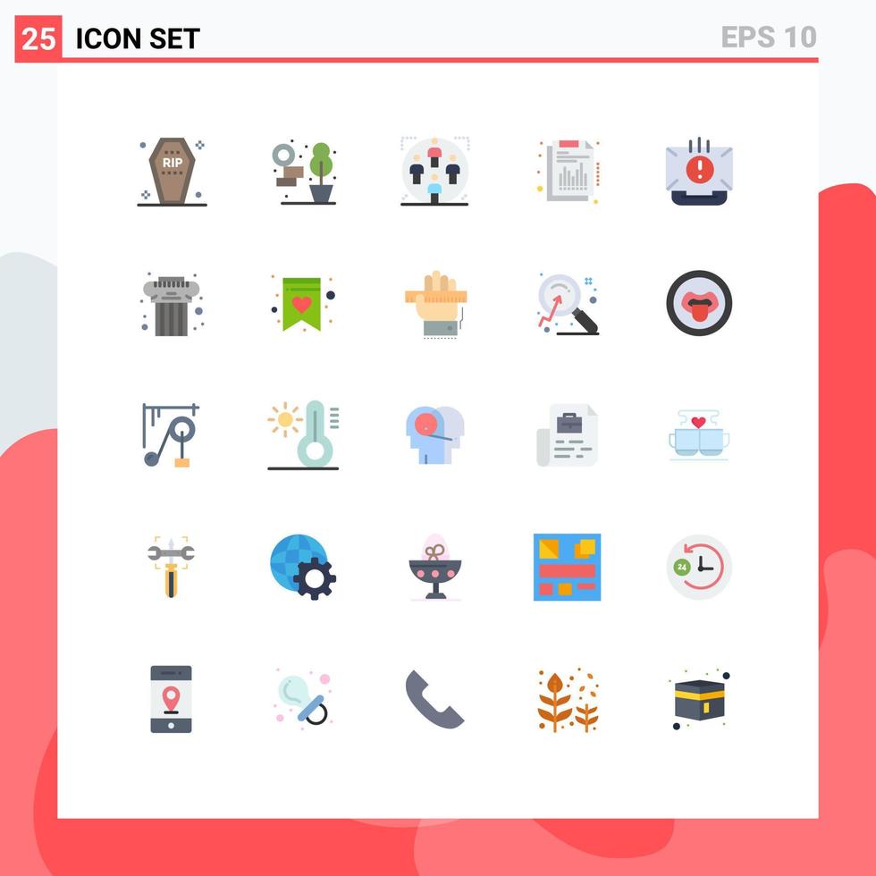 25 iconos creativos, signos y símbolos modernos de comunicación, usuario trimestral, familia financiera, elementos de diseño vectorial editables vector