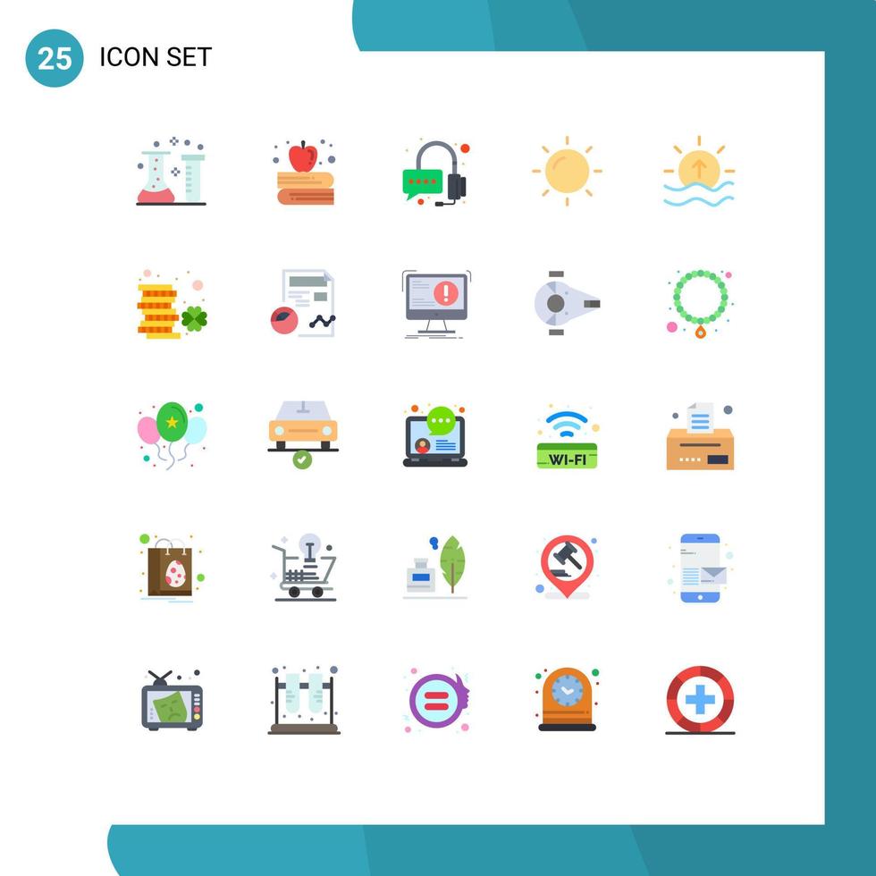 conjunto de 25 iconos de ui modernos símbolos signos para el día del mar ayuda vacaciones verano elementos de diseño vectorial editables vector