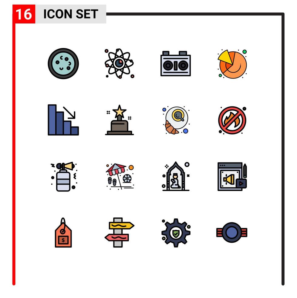 16 Creative Icons Modern Signs and Symbols of marketing finance link chart photo Editable Creative Vector Design Elements