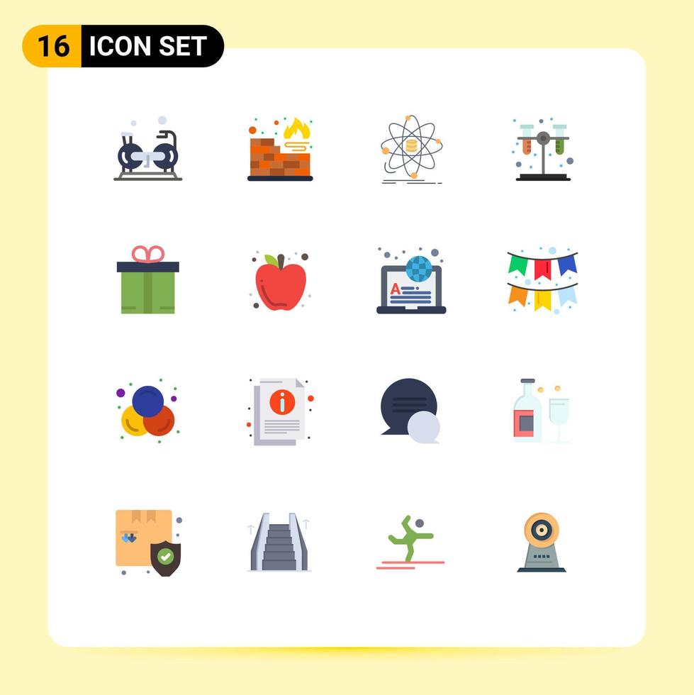 16 Flat Color concept for Websites Mobile and Apps ecommerce tube analysis test science Editable Pack of Creative Vector Design Elements