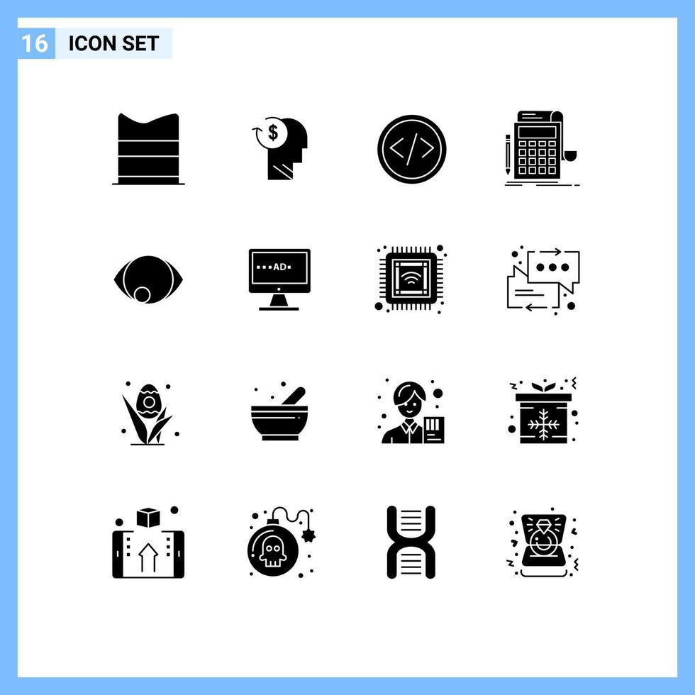 Stock Vector Icon Pack of 16 Line Signs and Symbols for banking accounting profile web development Editable Vector Design Elements